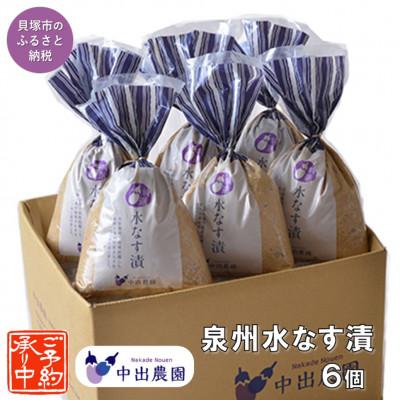 ふるさと納税 貝塚市 中出農園　泉州水なす漬6個入り/先行受付・令和6年5月初旬〜順次発送、大好評の大阪夏の味　農家直送