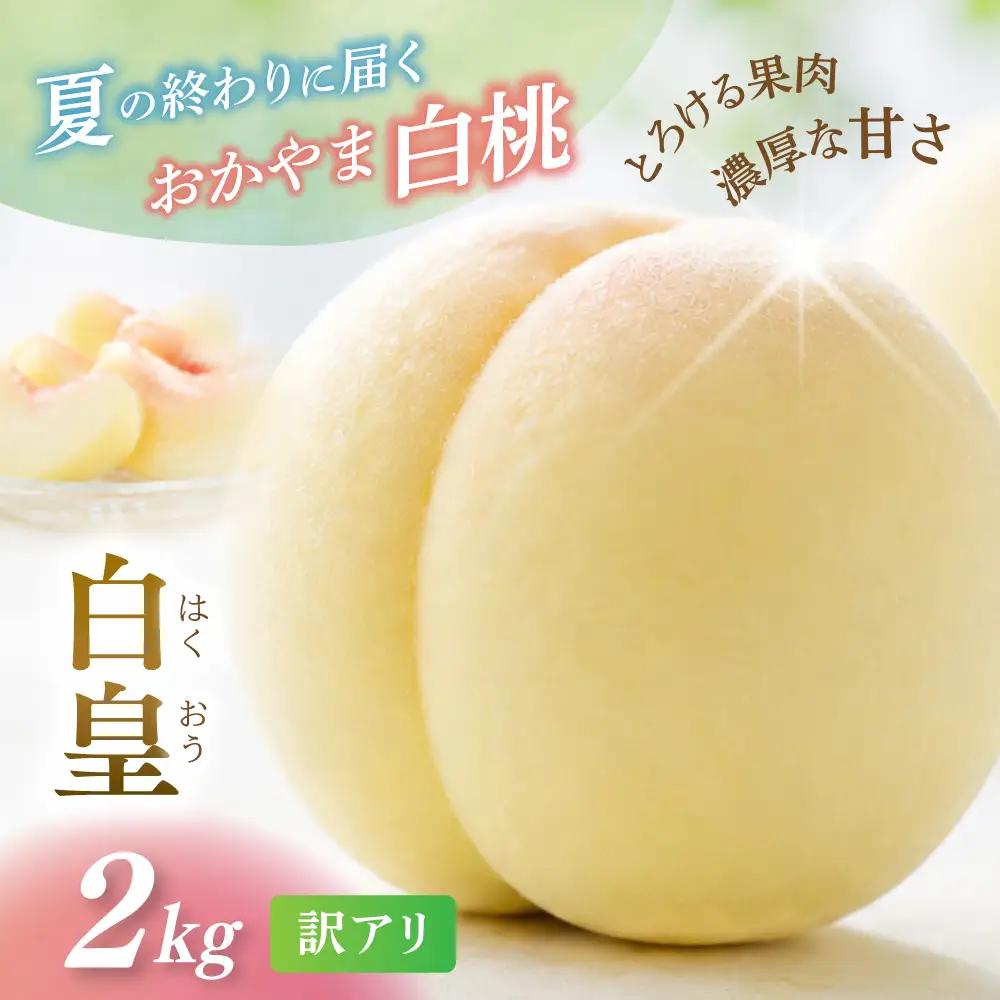 訳あり 桃 岡山県産訳あり白桃白皇2kg フルーツ もも  【hnds007】
