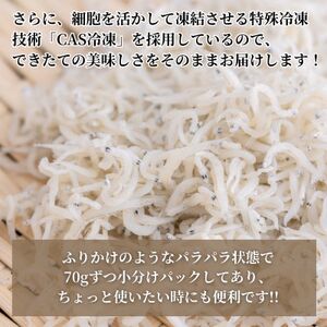 篠島の高級釜揚げしらす干し700g(70g×10袋小分けパック)CAS冷凍・無添加　海鮮丼、離乳食に [配送不可地域：離島]