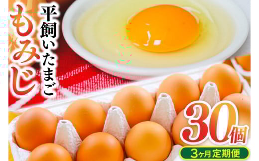 【純国産鶏もみじ】平飼い卵30個入り 破損保証5個を含む【3ヶ月連続お届け】 (AJ024)