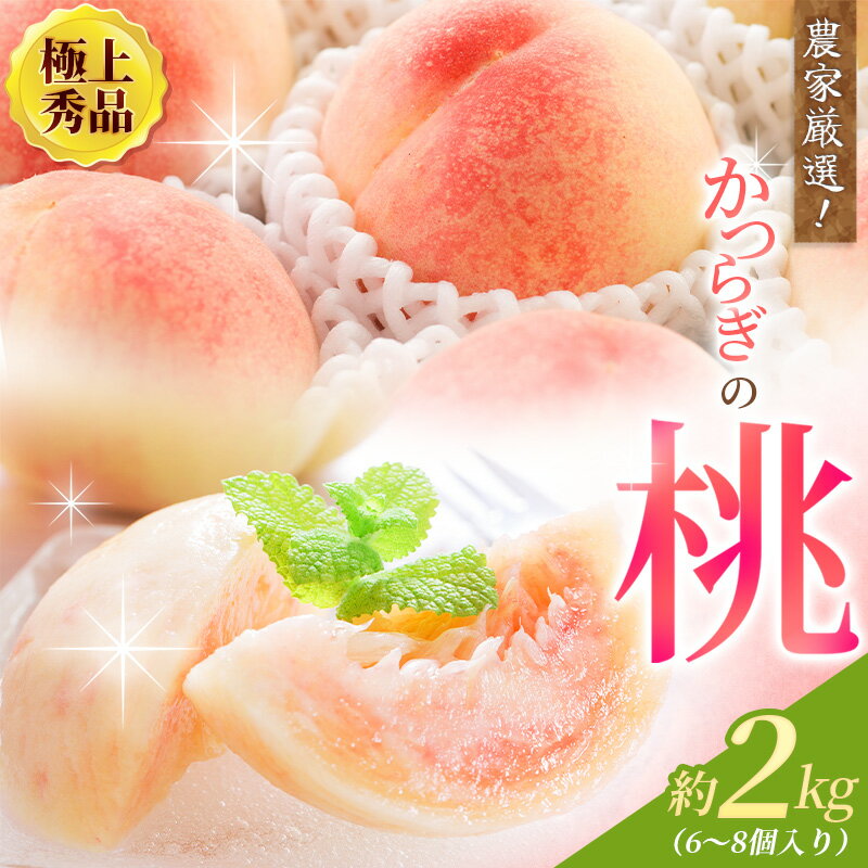 【ふるさと納税】桃 極上秀品 約2kg 6～8個入【先行予約】【2025年6月下旬頃から7月下旬頃順次発送】こだわり農家厳選【KG2】 | もも フルーツ 果物 くだもの 食品 人気 おすすめ 送料無料