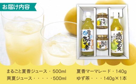 海の見える果樹園からの贈り物 4種【善果園】[KAA126]/ 長崎 平戸 飲料 ジュース 柑橘 ジャム マーマレード 茶 ゆず