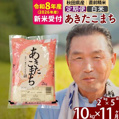 ふるさと納税 北秋田市 R8産 新米受付 《定期便11ヶ月》秋田県産あきたこまち10kg 白米|oomr-10611s