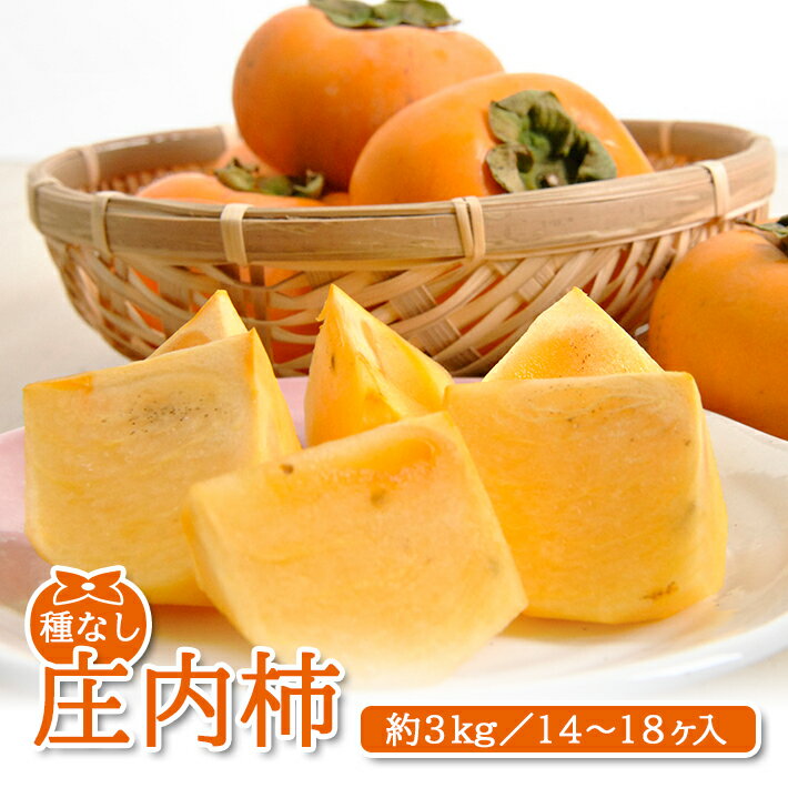 【ふるさと納税】庄内柿 約3kg（14〜18玉入） 山形県酒田市産 10月中旬〜11月下旬頃お届け ※着日指定不可 平核無柿 種なし柿 カキ かき 柿 東北 山形県 酒田市 庄内