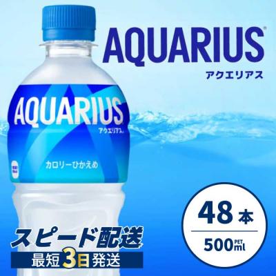 ふるさと納税 三原市 アクエリアス 500mlPET 48本セット(24本×2)[014-042]
