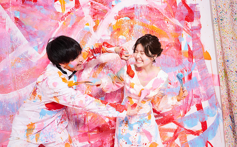 ウォールペイントフォト 写真撮影 ペイントフォト 体験 アート 絵の具 ウォールペイント 非日常 記念日 大田区 東京都