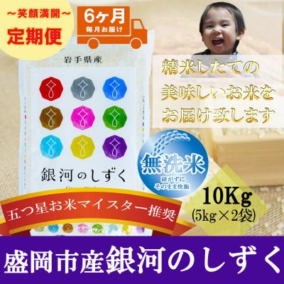 ふるさと納税 盛岡市 【毎月定期便】無洗米 銀河のしずく 10kg全6回