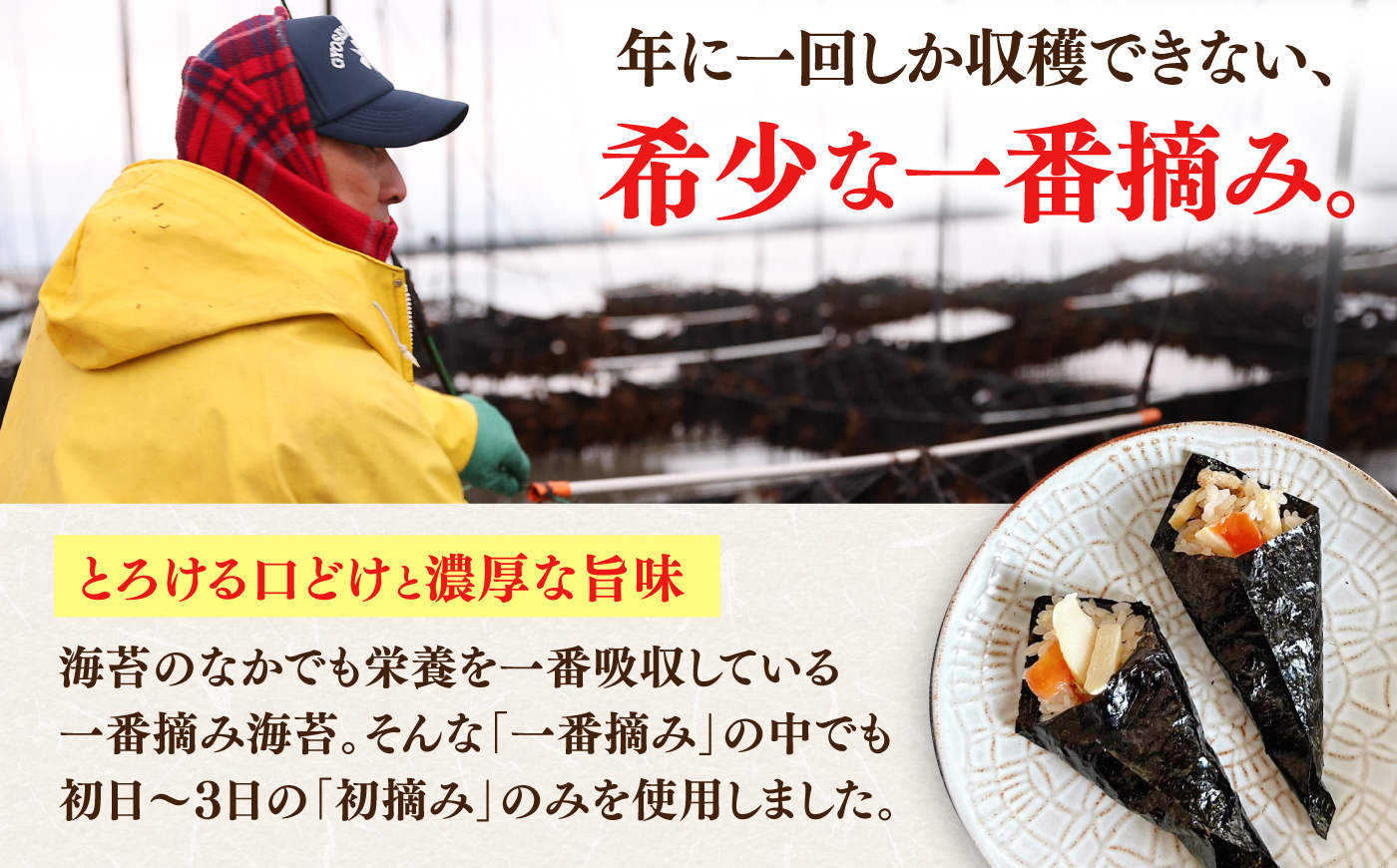 佐賀海苔 一流浜 一番摘み「無選別品」4切15枚×1袋 / のり 手巻き / 佐賀県 / 佐賀海苔一流浜 [41AABJ006]