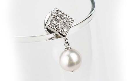 真珠 タイタック ネクタイピン 8.0-8.5mm 菱形 パール （862）