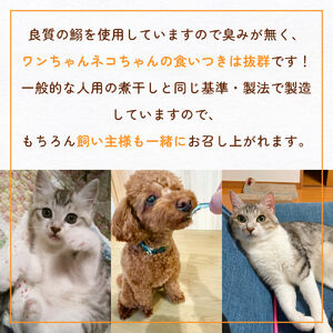 無塩加工煮干し 煮干し屋のわんにゃんおやつ 70g×10袋 無塩 煮干し 鰯 ペットフード 人間も可  犬 猫 富山県 氷見市