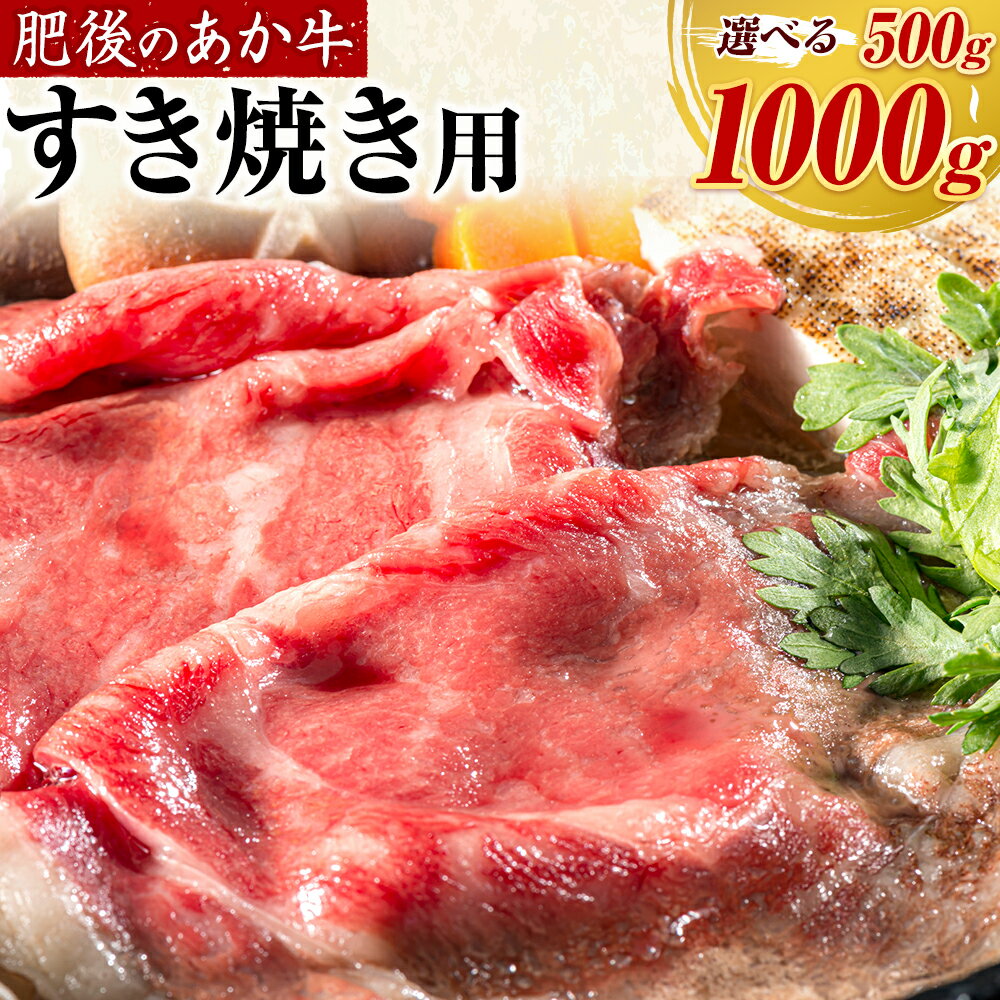 【ふるさと納税】肥後の赤牛　すきやき用　選べる 500g 1000g 贈答 ギフト お中元 お歳暮 熊本 阿蘇 産山村 送料無料 赤牛 肥後 すきやき すき焼き 産山村（阿蘇牧場）《60日以内に出荷予定(土日祝除く)》