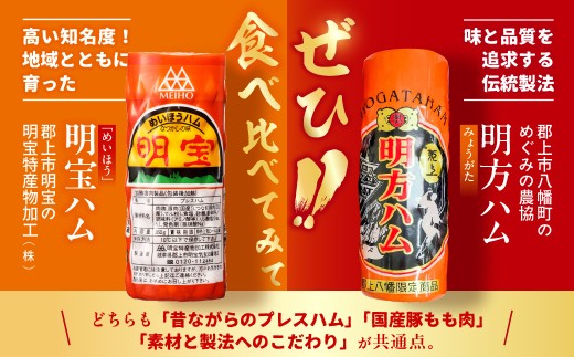 年末配送【12月21日～12月31日お届け】郡上ハム競演セット ≪明宝ハム＆明方ハム≫ ハム詰め合わせ プレスハム ポークハム 国産豚肉 ハム 人気 おつまみ 肉 おかず ハム 食品 ハム 精肉 肉加