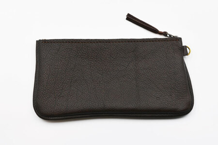 益子の革工房maharoのファスナーお札ケース　ダークブラウン｜栃木県 益子町 ふるさと納税 ファスナーお札ケース 牛革 手作り（AX138-2）