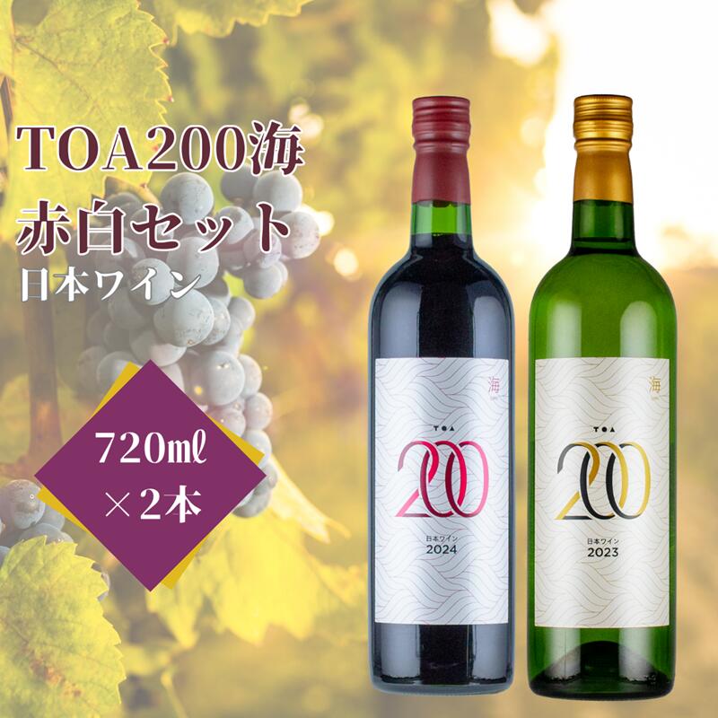 【ふるさと納税】TOA200 海 720ml 赤白セット 各1本づつ【ワイン 赤ワイン 白ワイン 日本ワイン 国産 日本産 飲み比べセット 720ml 2本】