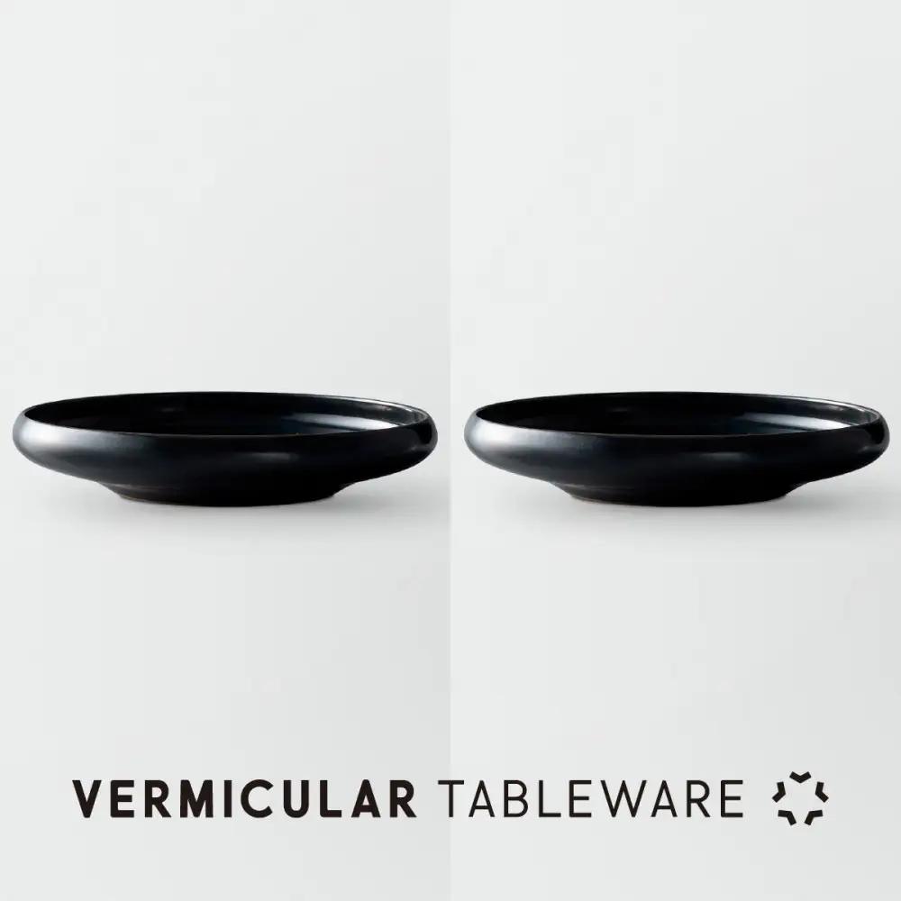 Tableware Shallow Bowl Curveペアセット21cm 藍墨