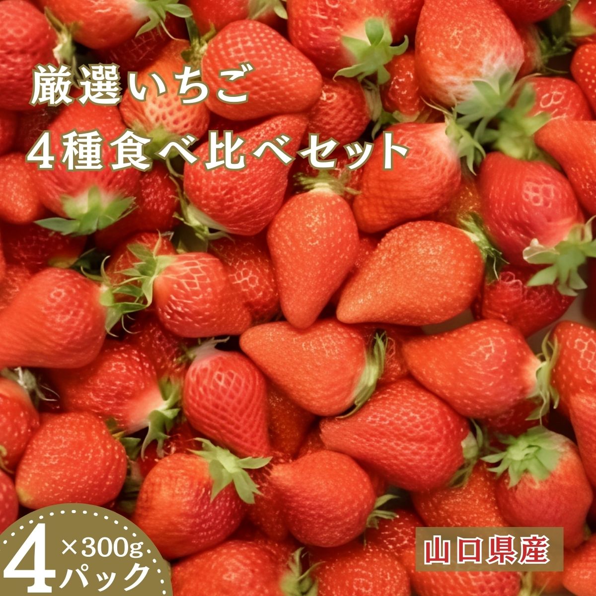 【ふるさと納税】【先行予約】2026年 1月〜3月発送 いちご4品種 食べ比べ 300g×4パック 1.2kg 旬 紅ほっぺ あまえくぼ 恋みのり よつぼし すず スターナイト さがほのか あまおとめ チュラルファーム 山口県 宇部市