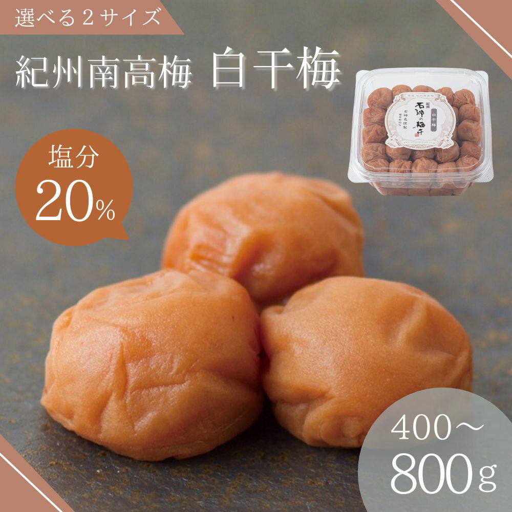 【ふるさと納税】白干梅（塩分20％）選べる容量 / 和歌山 田辺市 梅干し 梅干 梅 うめ 肉厚 お米 おにぎり おむすび 健康 うす塩味 塩分20％ お弁当 白干 焼酎 紀州産