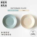 【ふるさと納税】【波佐見焼】PATTERNED PLATE ペア 2色セット squall gray＋ecru【BIRDS' WORDS】 [CF060]