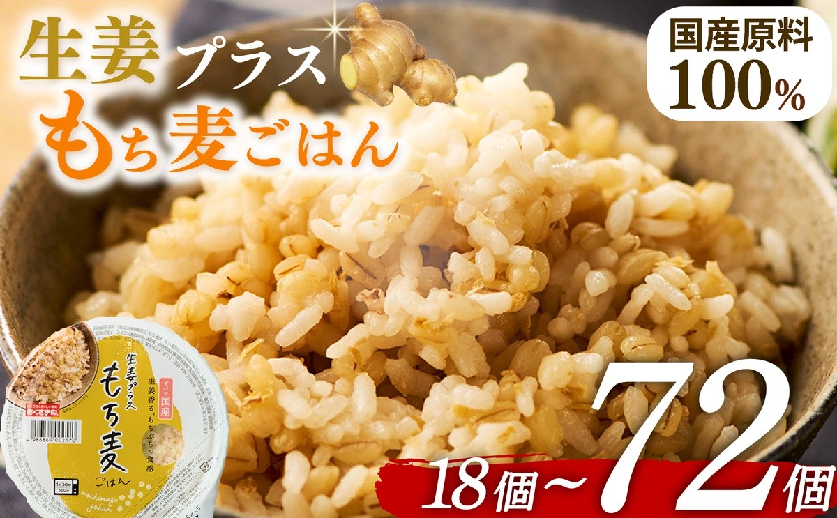 
                  【生活応援】 生姜プラスもち麦 ごはんパック 160g 18個-72個 生姜 もち麦 麦 米 ごはん ご飯 こめ パックライス pakkuraisu PAKKURAISU パックご飯 電子 レンジ 温めるだけ レンチン 簡単 調理 健康 美容 おいしい 人気 おすすめ 国産 食物繊維 穀物 個包装 おくさま印 大阪 松原
                