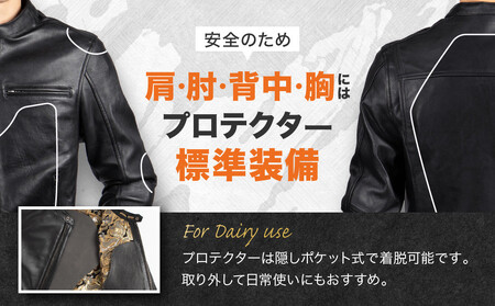 【デグナー】クラシック×花山コラボジャケット 輝龍＜Mサイズ＞［ 京都 バイクギア ブランド レザー ジャケット 人気 おすすめ 革 牛革 ツーリング ライダー バイカー バイク メーカー ギア パー