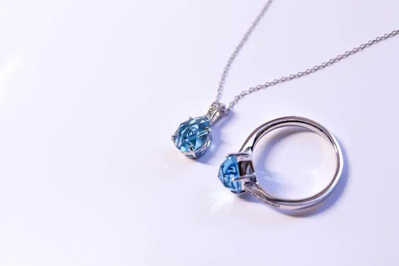 K18WG スイスブルートパーズ ローズカット ダイヤモンドネックレス MINAMOセッティング VO0073PK18WG