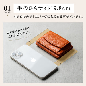 三つ折り財布 レディース  本革 カメリアピンク｜三つ折り