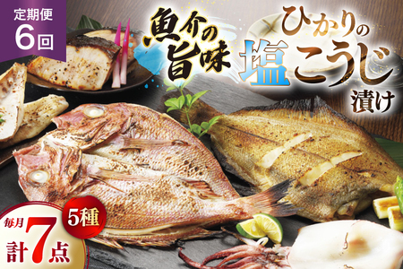 漬け魚 漬魚 塩麹 塩こうじ 魚介 詰め合わせ 6回 定期便 ひかりの塩麹 5種 セット [ひかり 長崎県 平戸市 hr42bgy420393]