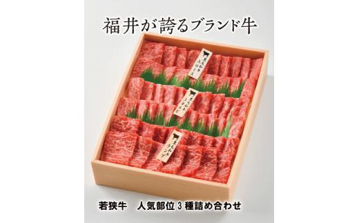 
1508 特選若狭牛焼肉用3種詰め合わせ　600g
