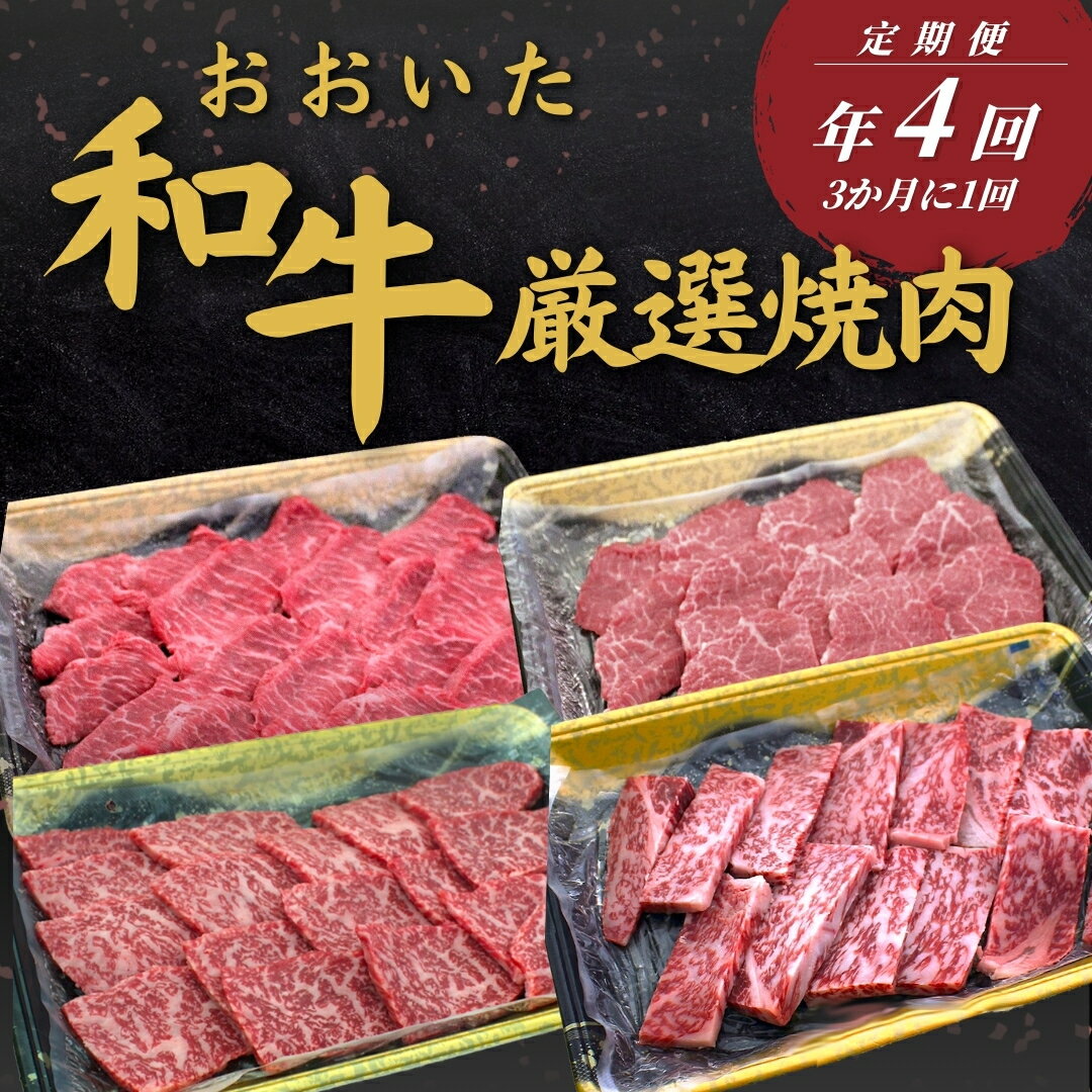 【ふるさと納税】【定期便／全4回】 おおいた和牛 厳選焼肉定期便 年4回（3か月に1回）牛肉 肉 和牛 定期 定期便 ステーキ 豊後牛 おおいた和牛 大分県産 津久見市