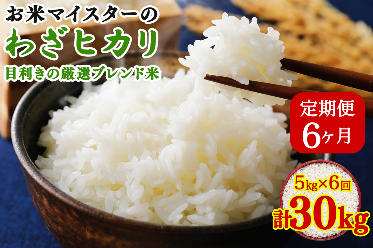 [定期便／6ヶ月]《10月下旬より順次発送》令和8年産 目利きの厳選ブレンド米 5kg×6ヶ月 (計30kg) 五つ星お米マイスター親子プロデュース！｜米 お米 ブレンド米 白米 ご飯 精米 定期便 
