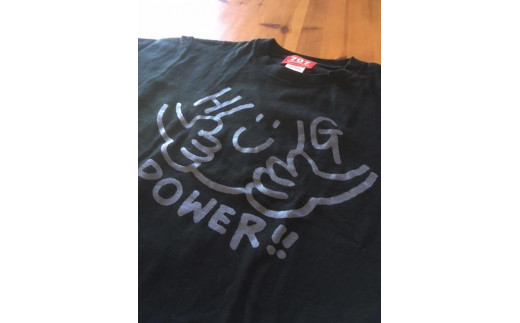 鎌倉ブランドの老舗「KAMAKULAX」の定番オリジナルHUG POWER ! Tシャツ【ブラック】Sサイズ