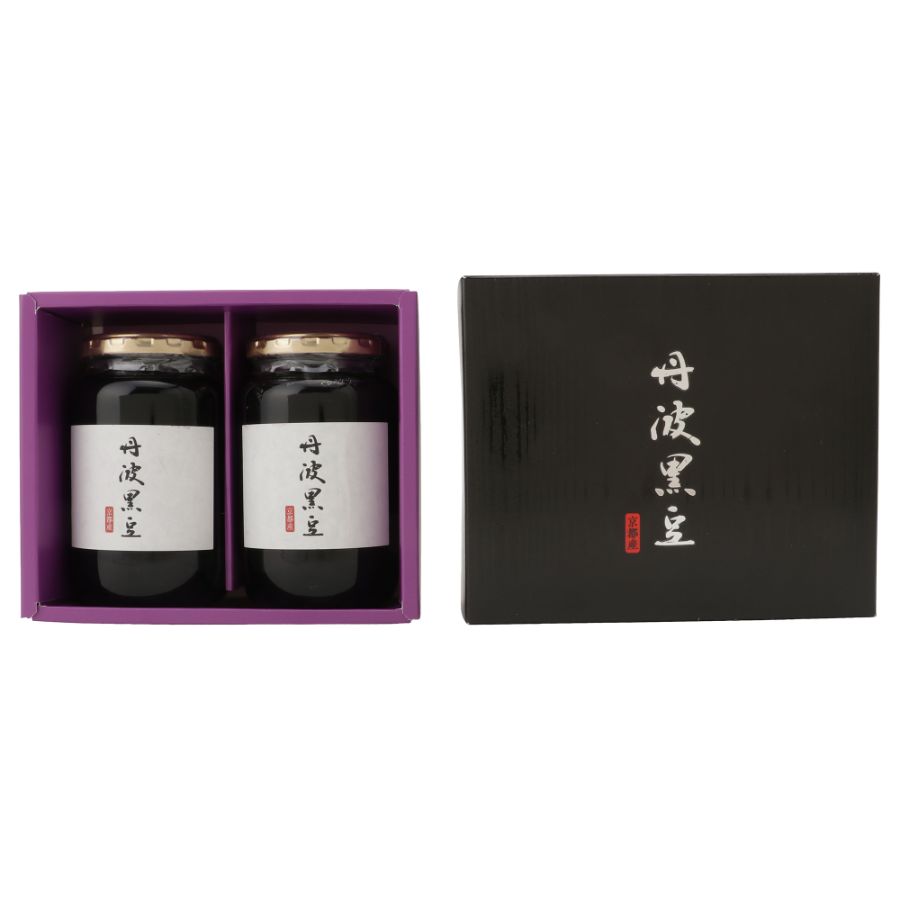 ＜夜久野物産＞丹波黒豆煮化粧箱入り2本セット(250g×2本)