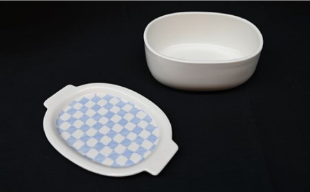 【波佐見焼】オーブンウェア グラタン皿 和市松青 3点セット 耐熱食器 オーブン可 食器 皿 【協立陶器】 [TC63] 波佐見焼