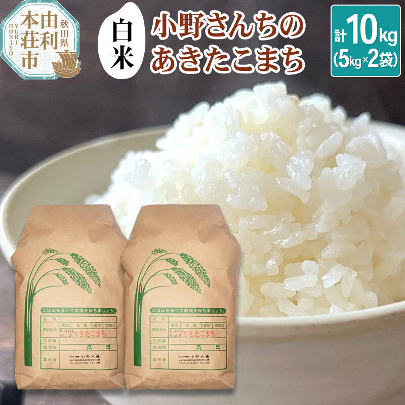 【ふるさと納税】【白米】小野さんちのあきたこまち(5kg×2袋) 計10kg 令和7年産