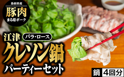 
            【配送時期を選べる！】【10月より受付開始】江津クレソン鍋パーティーセット 鍋4回分（計約3.2kg）【YS-13】 送料無料 国産 まる姫ポーク 豚肉 肉 豚しゃぶ ロース バラ 豚バラ クレソン つゆ付 野菜 しゃぶしゃぶ 鍋
          