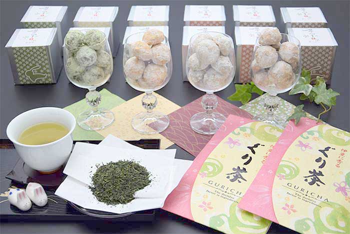 【ふるさと納税】夢うさぎ☆ナッツ入り和風クッキー(焼き菓子)4種の味覚×3セット合計12箱＆静岡ぐり茶2袋