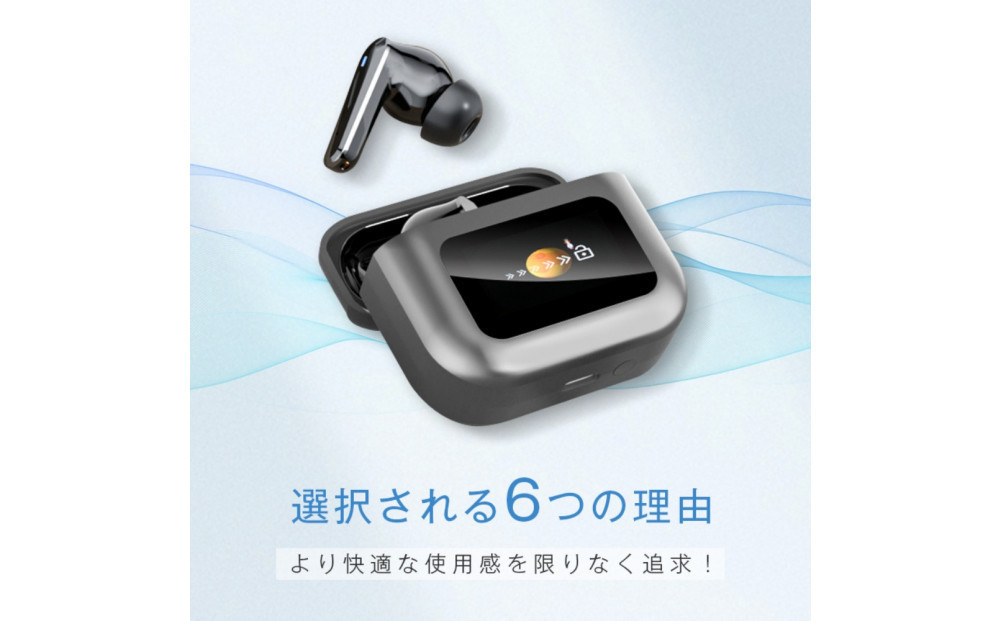 【シルバー】ANC対応・液晶付きイヤホン カナル型 ワイヤレスイヤホン Bluetooth5.4 ノイズキャンセリング ENC 通話ノイキャン カラースクリーン搭載 高遮音性 外音取り込み 音漏れ防止