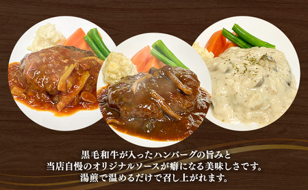 ハンバーグ 黒毛和牛 入り 煮込み 3種 6個 セット ハンバーグ