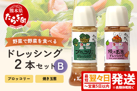 【最短翌々日～5日以内発送】野菜で野菜を食べる ドレッシング 2本 Bセット 《 焼き玉葱 / ブロッコリー 》計600ml 野菜 たっぷり ドレッシング タマネギ たまねぎ サラダ 肉料理 熊本県 