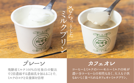 牛乳屋さんのつくるミルクの自然なおいしさを詰め込んだ濃厚ミルクプリン2種 20個 プレーン カフェオレ お菓子 スイーツ 洋菓子 寒天 冷凍発送 卵不使用 生クリーム不使用 食べ比べ  牧成舎 [Q2