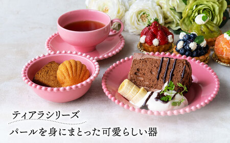 【美濃焼】ティアラ ティーカップ＆ソーサー スイートピンク 2客セット【Primitive陶舎花＊花】食器 皿 コーヒーカップ プレート ティータイム 写真映え 洋風 ヨーロッパ風 カフェ風 かわいい