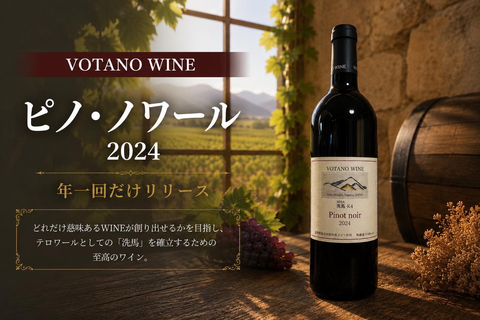 
                  ≪チョイス限定≫ 長野県塩尻産ワイン 株式会社VOTANO WINE ピノ・ノワール 2024 ｜ ワイン わいん チョイス限定 赤ワイン 赤 樽熟 辛口 ヴォータノワイン ピノ・ノワール 塩尻市 長野県 信州
                