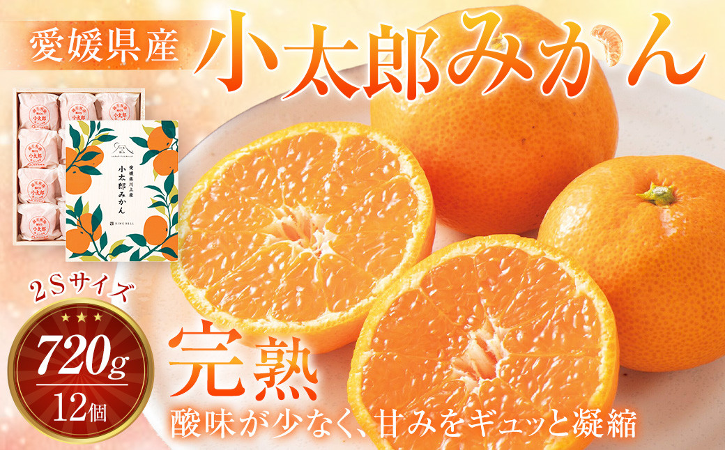 
            【先行予約】 愛媛県産 小太郎みかん 2Sサイズ 720g（12個） みかん 果物 フルーツ 【2026年1月上旬～1月下旬発送予定】（872）
          