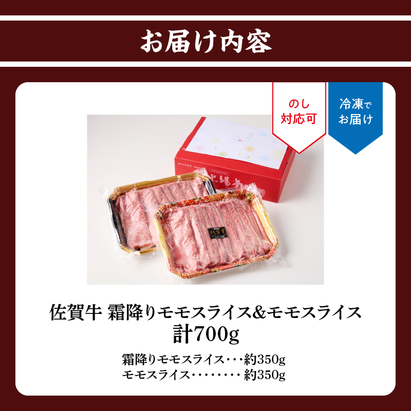 【お歳暮】上場亭 佐賀牛霜降りモモスライス 350g・佐賀牛モモスライス 350g セット
