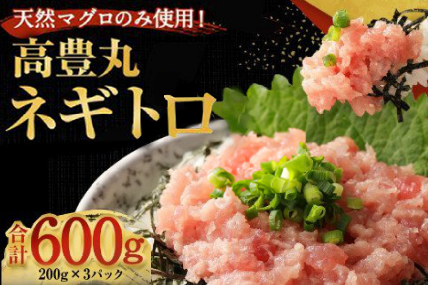 天然マグロ使用！ ネギトロ 【600g (200g×3パック)】  高豊丸  高品質 おかず 海鮮 魚介 魚 まぐろたたき まぐろのたたき ねぎとろ ネギとろ 小分け 冷凍 個装 便利 簡単 自然解凍 個食 一人暮ら お手軽 どんぶり 6500円 故郷納税