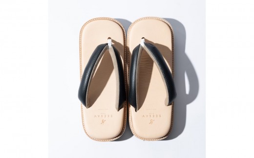 レザー雪駄サンダル　サン駄（江戸前ｓａｎｄａｌ）(カラー：black×natural、サイズ：1(24cm～25.5cm))