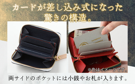 【5色から選べる】本革ミニmini財布  黄色【イニシャル名入れ対応】 【父の日】