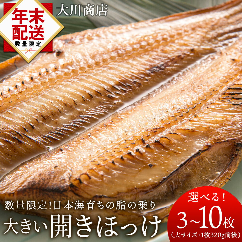 【ふるさと納税】 ☆12月発送＊先行予約☆ 大きい開きほっけ 選べる3枚～10枚セット＜大川商店＞北海道ふるさと納税 積丹町 ふるさと納税 海鮮 北海道 ほっけ 開き ホッケ 北海道産 真ホッケ 魚 法華