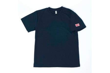 Tシャツ【左腕 軍艦旗】自衛隊グッズ ワンポイント 旭日旗　ネイビー　4Lサイズ ku091-079-4l-r