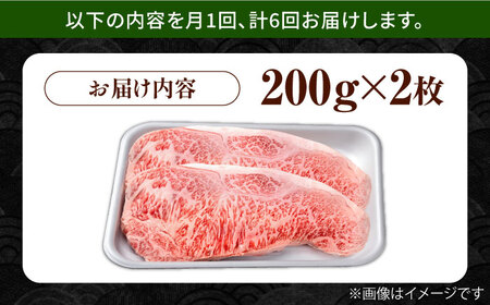 【6回定期便】佐賀県産 黒毛和牛 贅沢ロースステーキ 200g×2枚（計400g）【株式会社いろは精肉店】[IAG100]